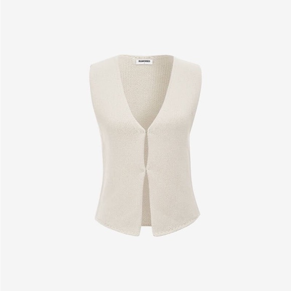 Rumored White Knit Tank Top - Prince Street Top - Picture 4 of 7